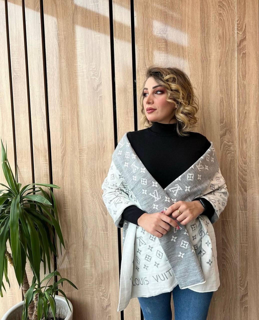 ПАЛАНТИН ШАРФ, ХУСТКА LOUIS VUITTON ЛУЇ ВІТОН біло-сірий, фото 1