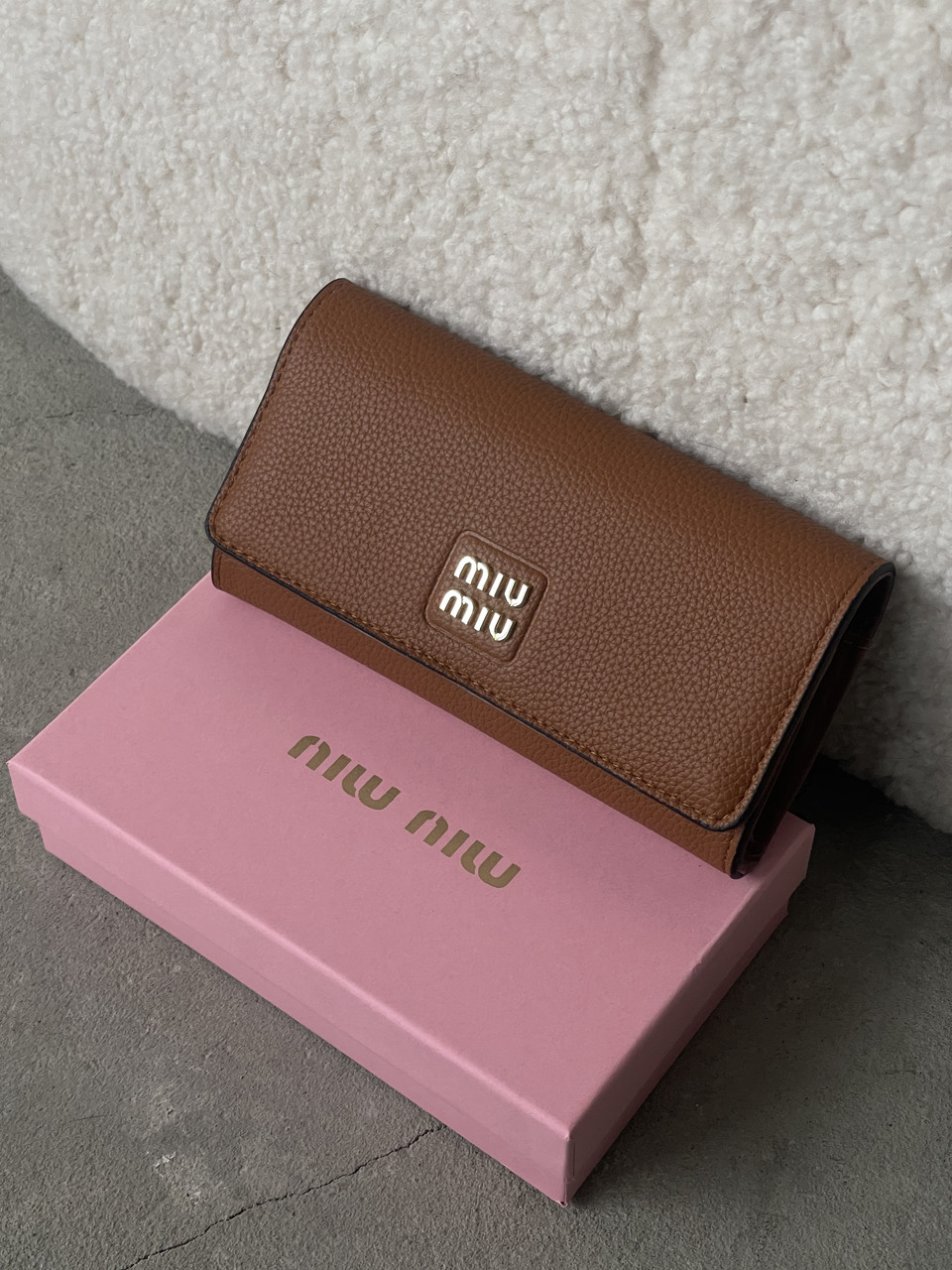 Гаманець Miu Miu жіночий коричневий великий Міу Міу, фото 1