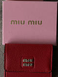 Гаманець Miu Miu жіночий міні Міу Міу Міу червоний, фото 3