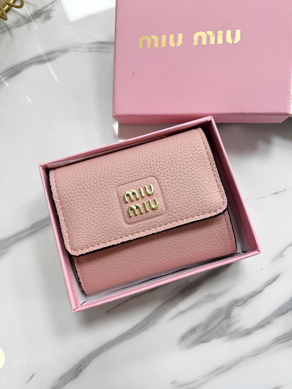 Гаманець Miu Miu жіночий міні Міу Міу рожевий, фото 1