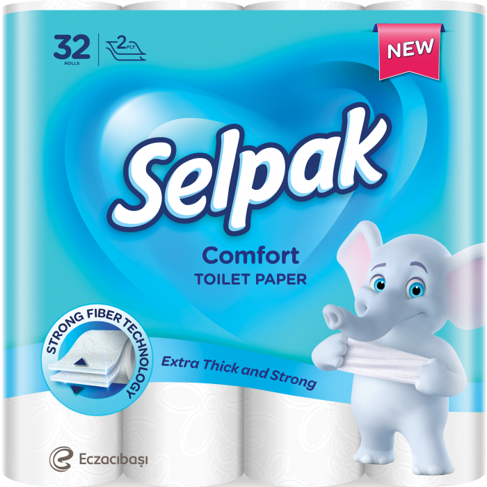 Туалетний папір SELPAK Pro Comfort 2шари 32рул. 18м 150відр.целюлоза білий