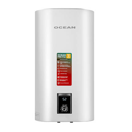 Бойлер OCEAN FLAT 50 л 2,0 КВт емальований бак мокрий ТЕН, фото 1