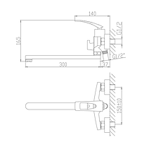 Змішувач для ванни MONE Delux KINGDOM 5381381GR-30F Gun Gray, фото 6