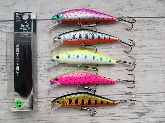 Набір Воблерів White Fox D-Contact 64mm 7.6g 5шт, фото 1