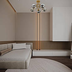 Стельова бронзова люстра з 5 плафонами-кулями "Modern Glow "(52-9910-5 BRZ+BK), фото 3