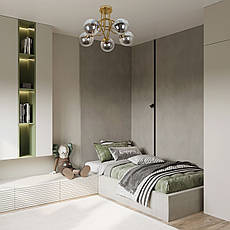 Стельова бронзова люстра з 5 плафонами-кулями "Modern Glow "(52-9910-5 BRZ+BK), фото 4