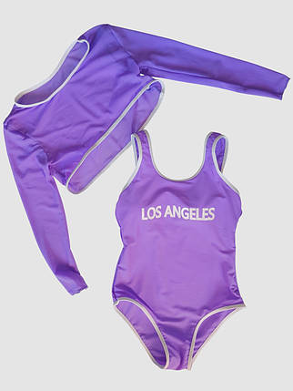 Дитячий підлітковий купальник накидка Fuba 1833 бузковий 36 38 40 42 розмір, фото 1