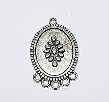 Конектор Finding Кулон подвеска овал малюнок ромб 1 до 5 кілець Античне срібло 22 мм х 33 мм