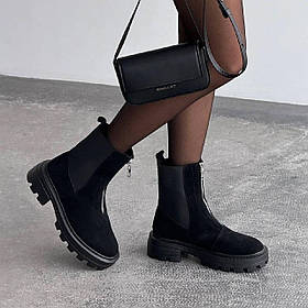 Зимові трендові черевики з натуральної замші