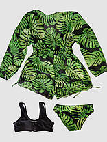 Дитячий купальник з комбінезоном Fuba 1829 чорний-зелений 34 36 38 40 42 розмір, фото 2