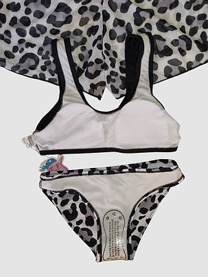 Дитячий купальник з комбінезоном Fuba 1829 чорний-білий 34 36 38 40 42 розмір, фото 2