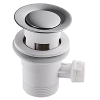 Важільний донний клапан для умивальника Mixxus POP-UP-01 з переливом (Колір хром) 1 1/4'' (MI1676)