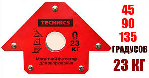 Струбцина магнітна для зварювання 23 кг, 100х150 мм, кути 45°, 90°, 135° Technics 12-161