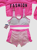 Дитячий підлітковий купальник накидка капюшон Fuba 1870 рожевий 34 36 38 40 42 розмір, фото 3