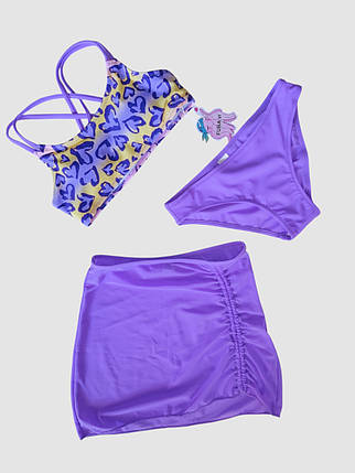 Дитячий купальник з юбкой Fuba 1859 фіолетовий 34 36 38 40 42 розмір, фото 1