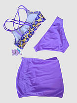 Дитячий купальник з юбкой Fuba 1859 фіолетовий 34 36 38 40 42 розмір, фото 2