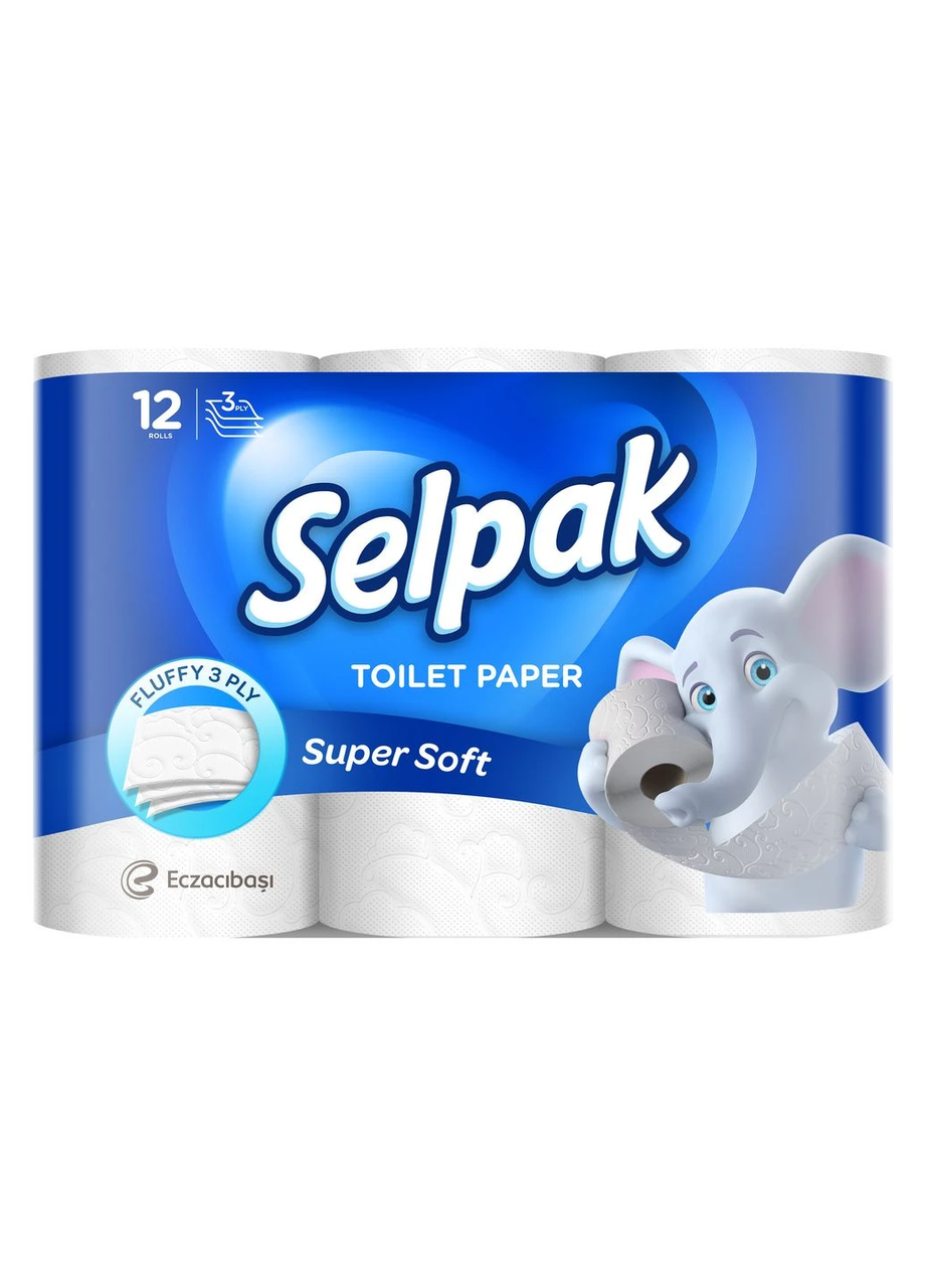 Туал. папір SELPAK максі 3шар. 12рул. 16,8м 140відр. целюлоза білий