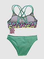 Дитячий купальник з юбкой Fuba 1859 зелений 34 36 38 40 42 розмір, фото 5