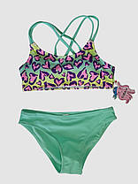 Дитячий купальник з юбкой Fuba 1859 зелений 34 36 38 40 42 розмір, фото 4