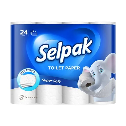Туал. папір SELPAK Pro. Premium 3шар. 24рул. 18,4м 150відр. целюлоза білий