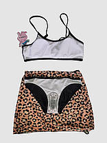 Дитячий купальник з юбкой леопард Fuba 1835 чорний-коричневий 36 38 40 42 розмір, фото 5