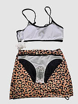 Дитячий купальник з юбкой леопард Fuba 1835 чорний-коричневий 36 38 40 42 розмір, фото 4