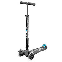 Самокат триколісний дитячий Micro Maxi Deluxe LED (підсвічування коліс, складаний) MMD094 Сірий