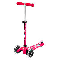 Самокат триколісний дитячий Micro Mini Deluxe LED (підсвічування коліс) MMD075 Рожевий