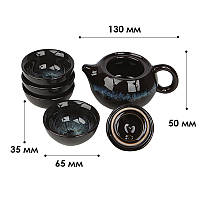 Набір для чайної церемонії YBCJ-648 сервіз для приготування чаю набір піал з чайником на 4 персони подарункова, фото 7