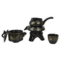 Набір для чайної церемонії для приготування чаю гайвань піали з чайником 6 персон Квітка Гліцинії, фото 5