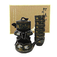 Набір для чайної церемонії для приготування чаю гайвань піали з чайником 6 персон Квітка Гліцинії, фото 7