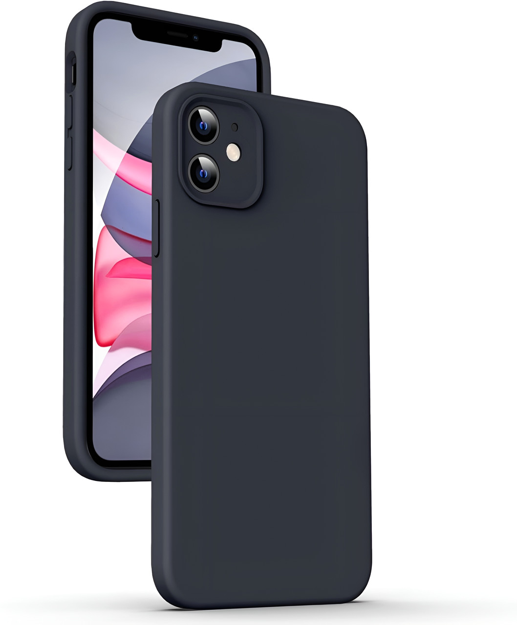 Силіконовий чохол із мікрофіброю Pierre для iPhone 11 чорний софт тач бампер