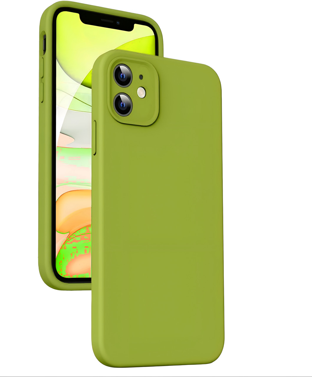 Силіконовий чохол із мікрофіброю Pierre для iPhone 11 зелений софт тач бампер