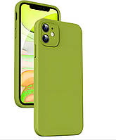 Силіконовий чохол із мікрофіброю Pierre для iPhone 11 зелений софт тач бампер
