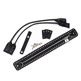 Комплект із натуральної шкіри для сумки Такса, колір Чорний