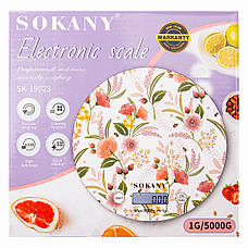 Кухонні настільні електронні ваги для зважування продуктів Sokany SK-19023 до 5кг LCD-дисплей Білий, фото 5