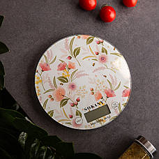 Кухонні настільні електронні ваги для зважування продуктів Sokany SK-19023 до 5кг LCD-дисплей Білий, фото 4