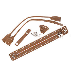 Комплект із натуральної шкіри для сумки Такса, колір Карамельний