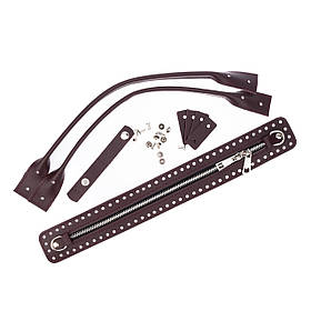 Комплект із натуральної шкіри для сумки Такса, колір Винний