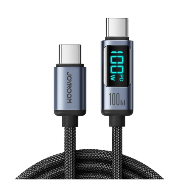 Зарядний кабель JoyRoom Prism Series A16 USB-C / USB-C 100W 1.2m  LED (6956116750602)
