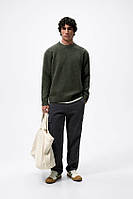 Zara Теплий чоловічий сведр кольору хакі XL