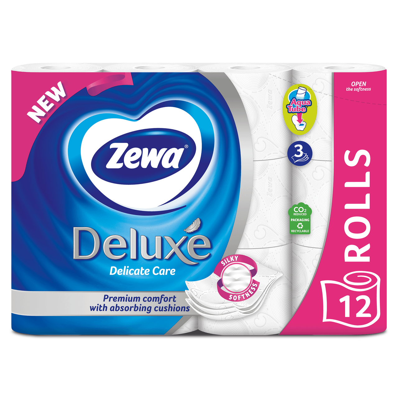 Туалетний папір ZEVA Deluxe 3шар. 12рул. 19,3м 150відр.целюлоза