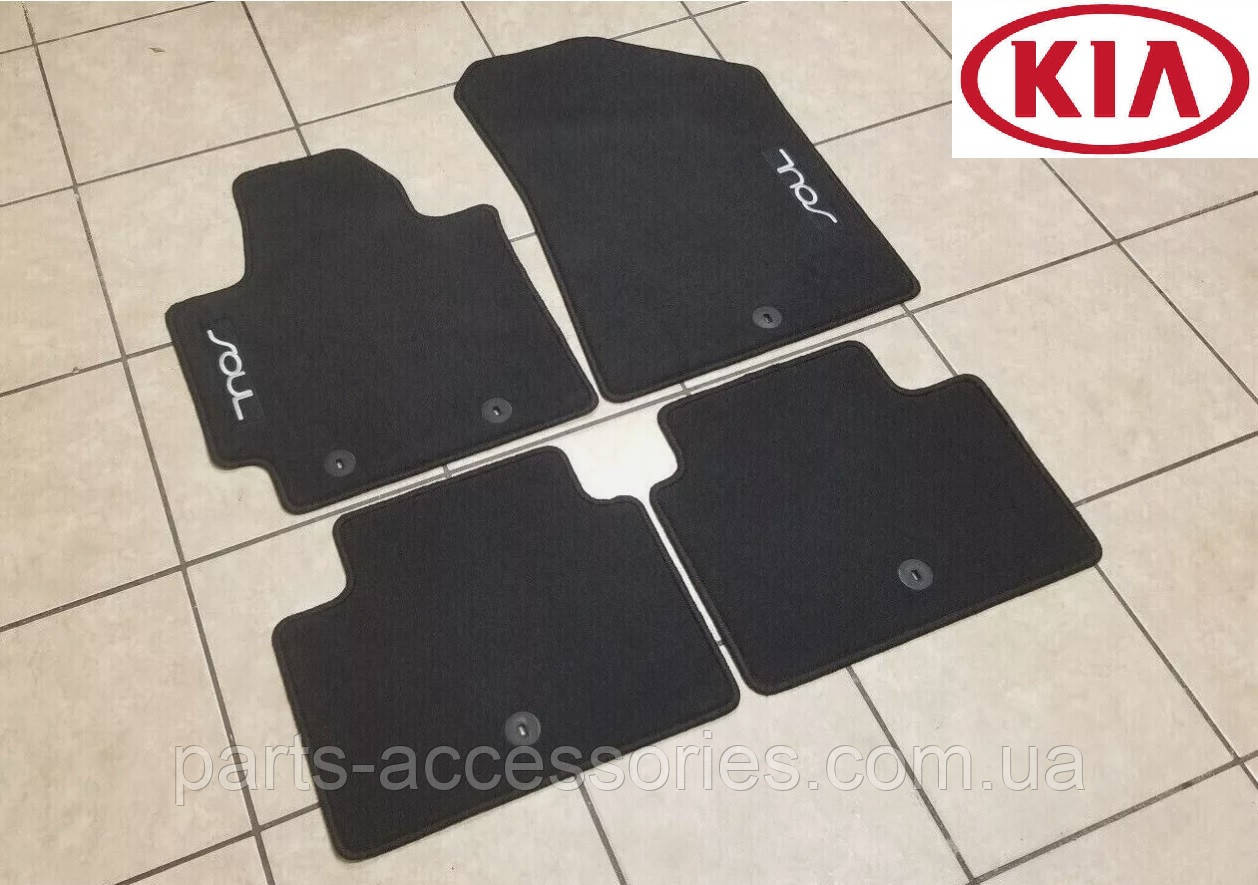 Kia Soul 2014-2019 Коврикі коври килимки велюрові чорні Нові Оригінал