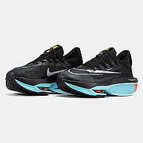 Чоловічі Кросівки Nike Air ZoomX Alphafly Next 2 / Найк Аїр ЗумХ Альфафлай Некст 2 Чорні з Синім та Помаранчевим, фото 5