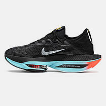 Чоловічі Кросівки Nike Air ZoomX Alphafly Next 2 / Найк Аїр ЗумХ Альфафлай Некст 2 Чорні з Синім та Помаранчевим, фото 4