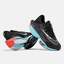 Чоловічі Кросівки Nike Air ZoomX Alphafly Next 2 / Найк Аїр ЗумХ Альфафлай Некст 2 Чорні з Синім та Помаранчевим, фото 6