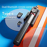 Штатив для телефона з пультом на чотирьох ніжках 47-220 см AC Prof P325 Selfie stick Aluminum, фото 2