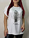 Модна жіноча футболка з принтом батал, фото 9