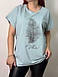 Модна жіноча футболка з принтом батал, фото 5