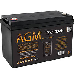 Акумулятор 12 В 100 Аг Techtru AGM-12-100